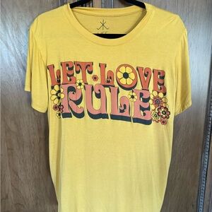 Yellow Graphic Tee - Let Love Rule